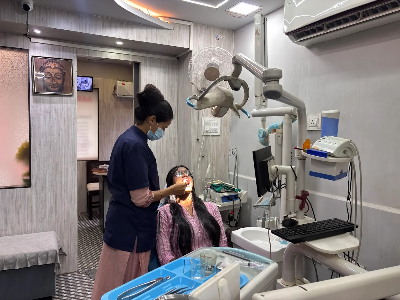 Dental care taking place at Aastha Dental Care